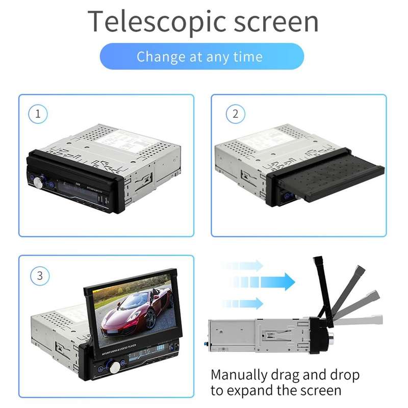 T100 7 inch HD Universal Car Radio Receiver MP5 Player, Support FM & AM & RDS & Bluetooth & Phone...