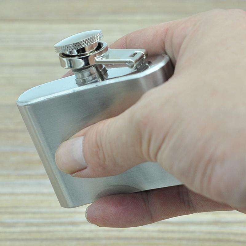 58ml(2oz) Stainless Steel Pocket Flagon Outdoor Sports Flat ultralight Liquor Flask Camping Porta...