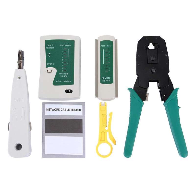 5 in 1 RJ45 Crimping Crimper Stripper Punch Down RJ11 Cat5 Cat6 Wire Line Detector Ethernet Netwo...