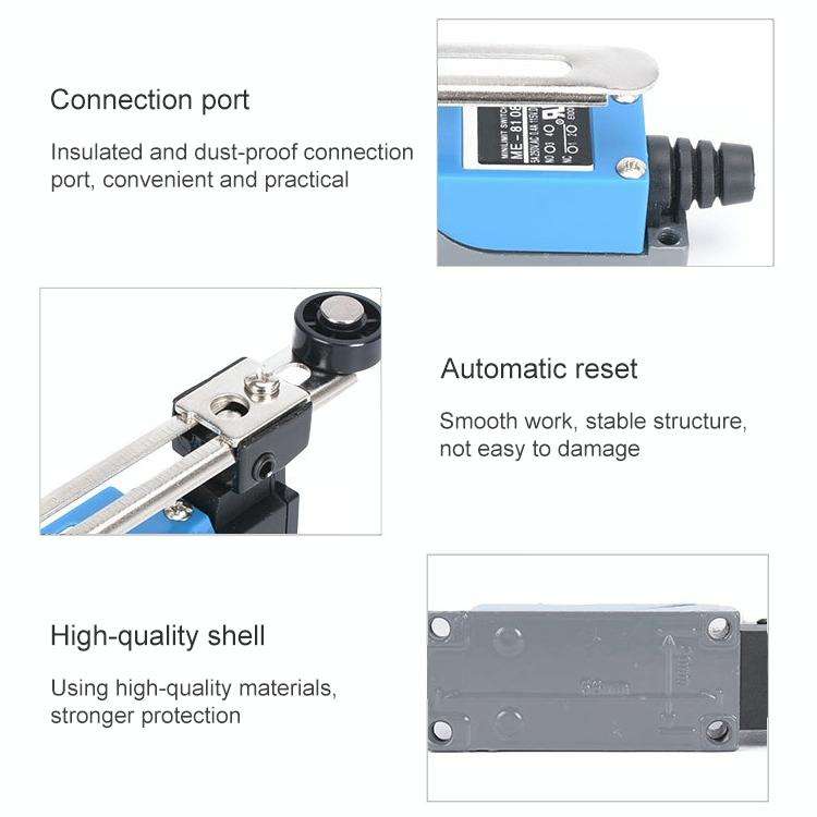 ME-8108 Rotary Adjustable Roller Lever Arm Mini Limit Switch(Blue)