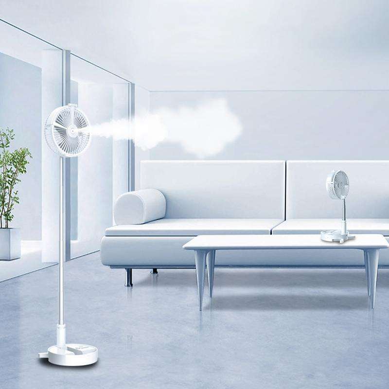 Humidifying and Moisturizing Spray Fan USB Charging Desktop Portable Folding Fan (White)
