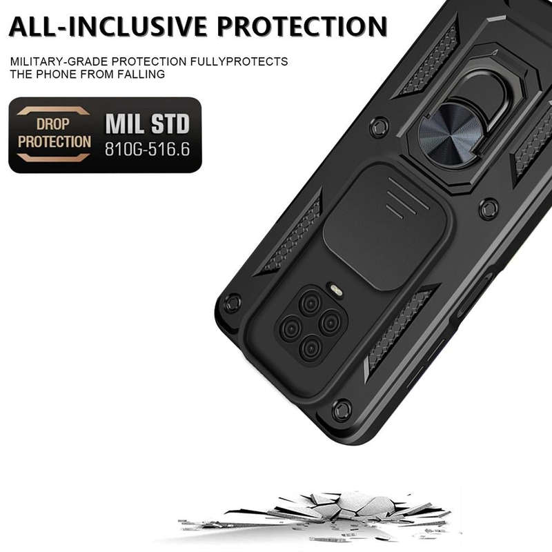 For Xiaomi Redmi Note 9 Pro Sliding Camera Cover Design TPU+PC Phone Case(Black)