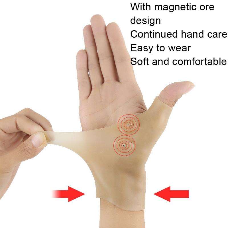 4 PCS Silicone Magnetic Therapy Glove Wrist Sprain Fixed Wrist Cover, Size: One Size(Skin Color)