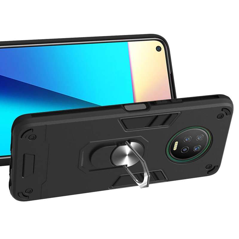 For Infinix X690 / Note 7 Armour Series PC + TPU Protective Case with Ring Holder(Black)