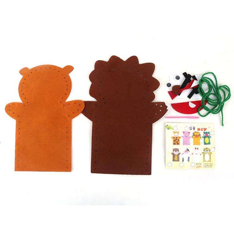 5 PCS DIY Handmade Cartoon Animals Nonwoven Fabric Glove Kids Education Learning Craft Toys, Rand...
