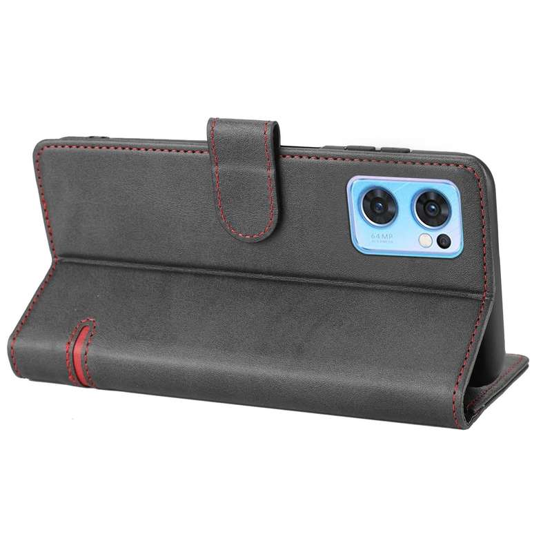 For OPPO Reno7 5G Classic Wallet Flip Leather Phone Case(Black)