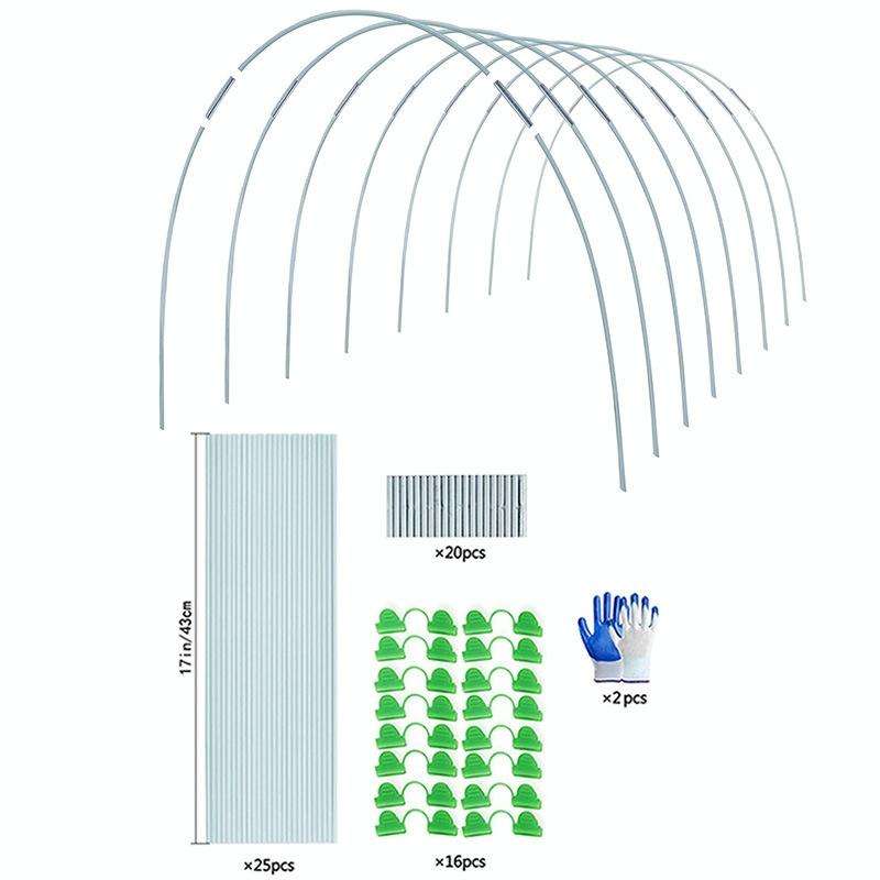 Garden Arch Greenhouse Hoops Rustproof Steel Tunnel Hoop Frame Plant Support, Speci: S 3 Rods 8 A...