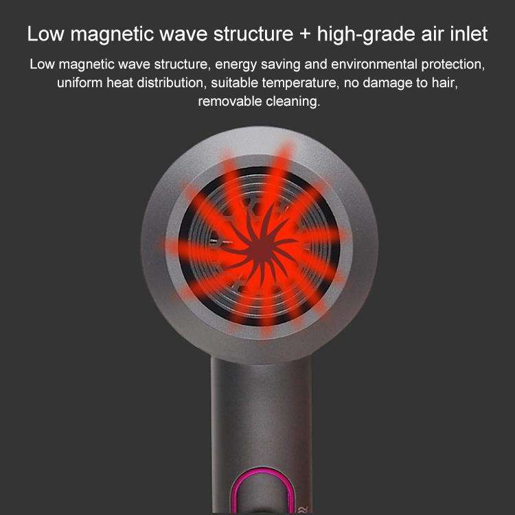 High-power 2000W Anionic Cold Hot Air Constant Temperature Hair Dryer, EU Plug(Red + Grey)