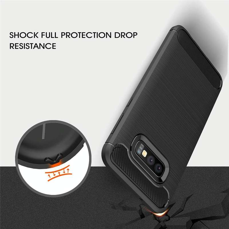 Brushed Texture Carbon Fiber TPU Case for Galaxy S10e