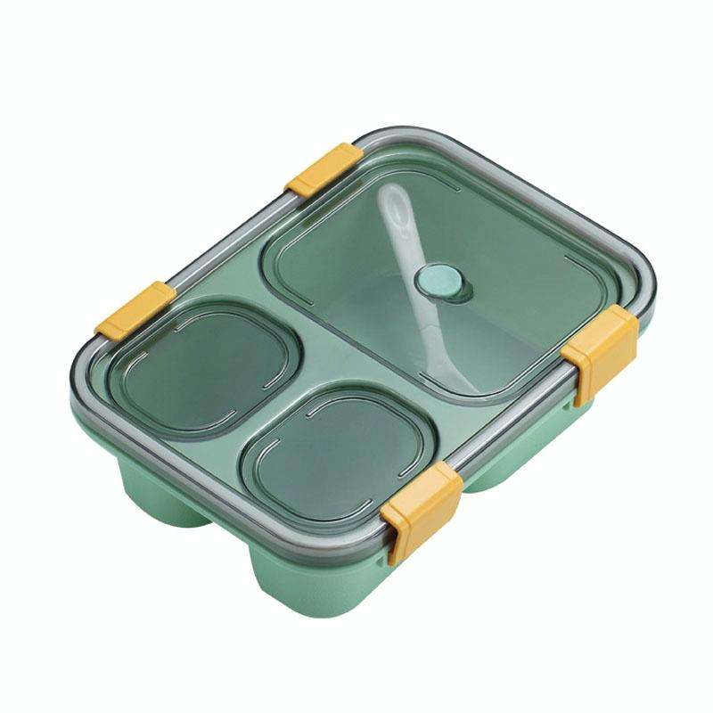 Sealed Compartment Microwave Plastic Lunch Box Portable Student Lunch Plate, Specification: 850ml...