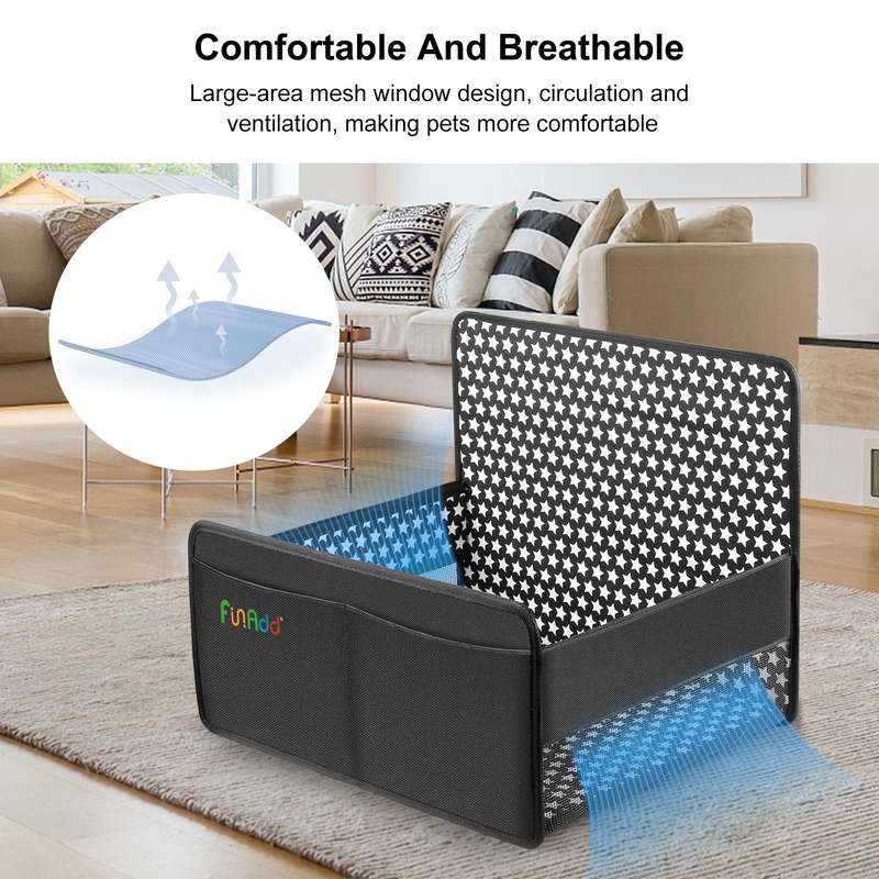 FunAdd Breathable and Foldable Pet Dog Car Basket Anti-dirty Waterproof Pad (Black)