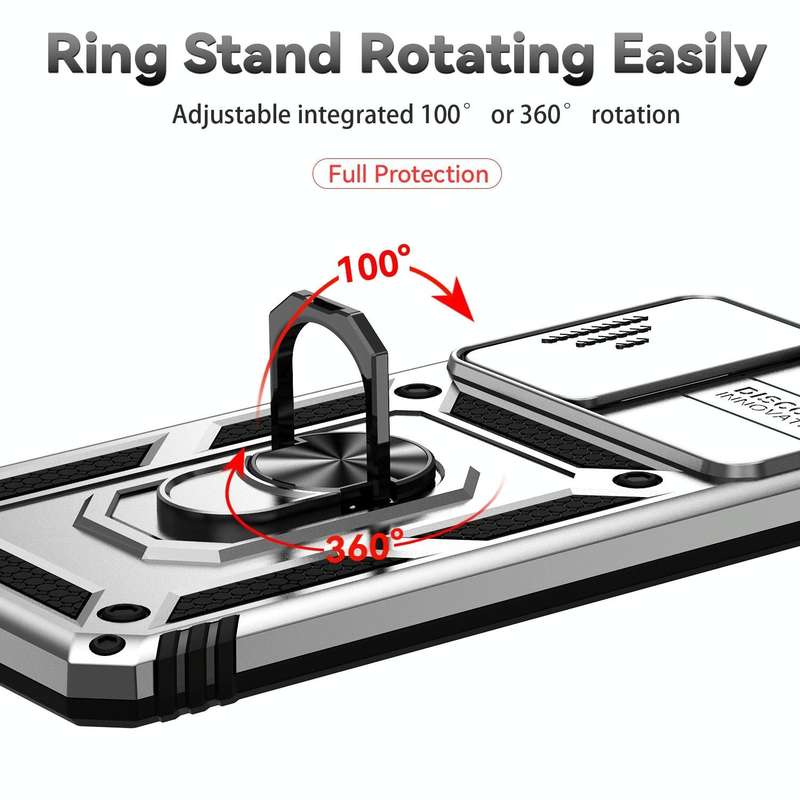 For Samsung Galaxy A23 Sliding Camshield Holder Phone Case(Silver)