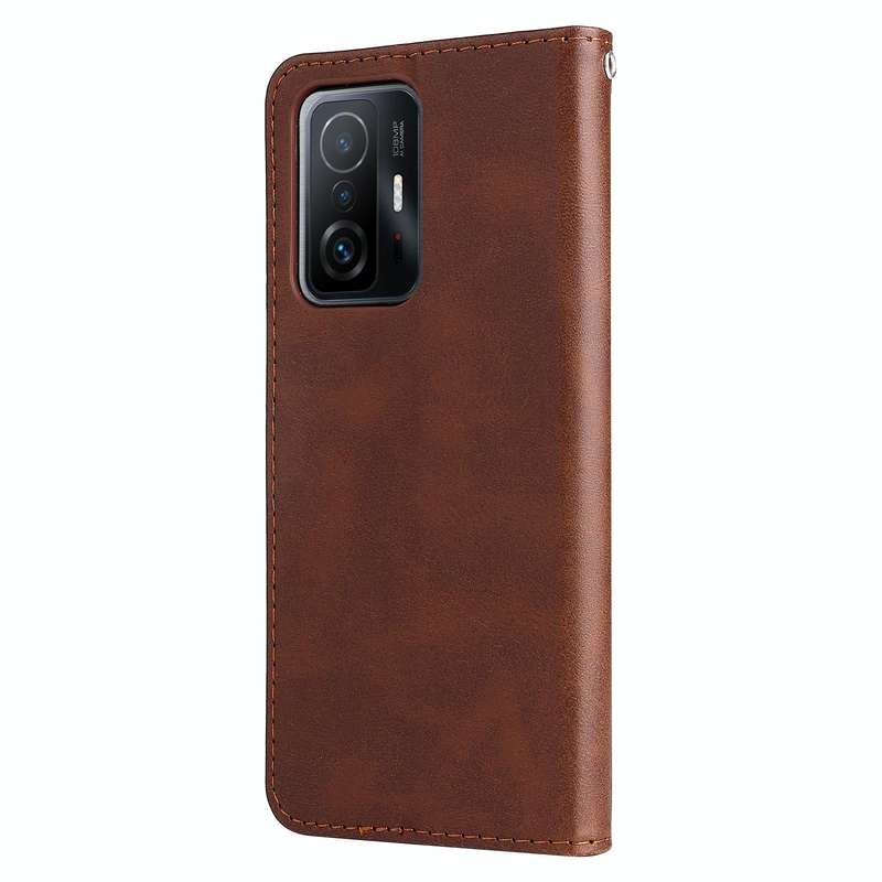 For Xiaomi 11T / 11T Pro Fashion Calf Texture Zipper Horizontal Flip Leather Phone Case(Brown)