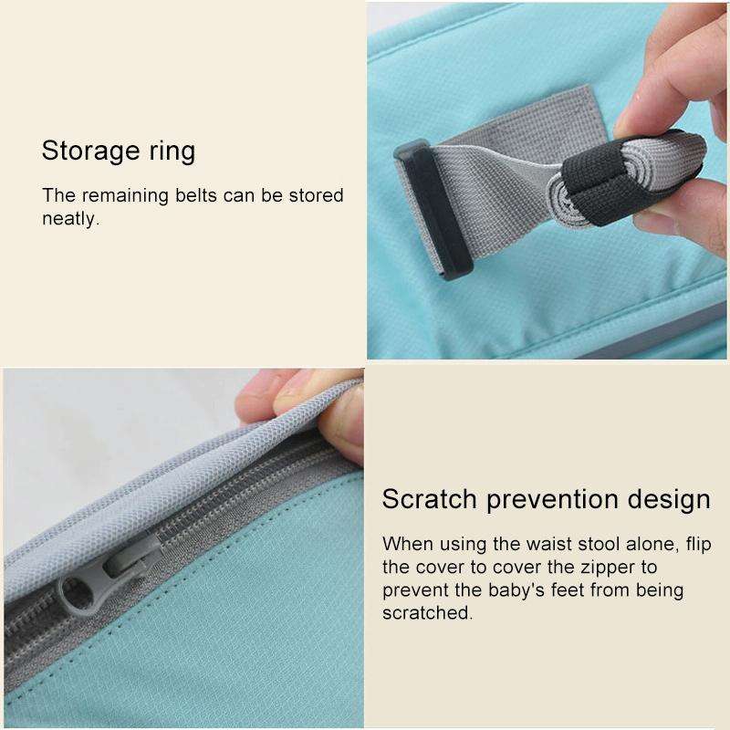 Waist belt Baby Carrier Waist Stool Walkers Baby Sling Hold Waist Belt Backpack(Light Blue)