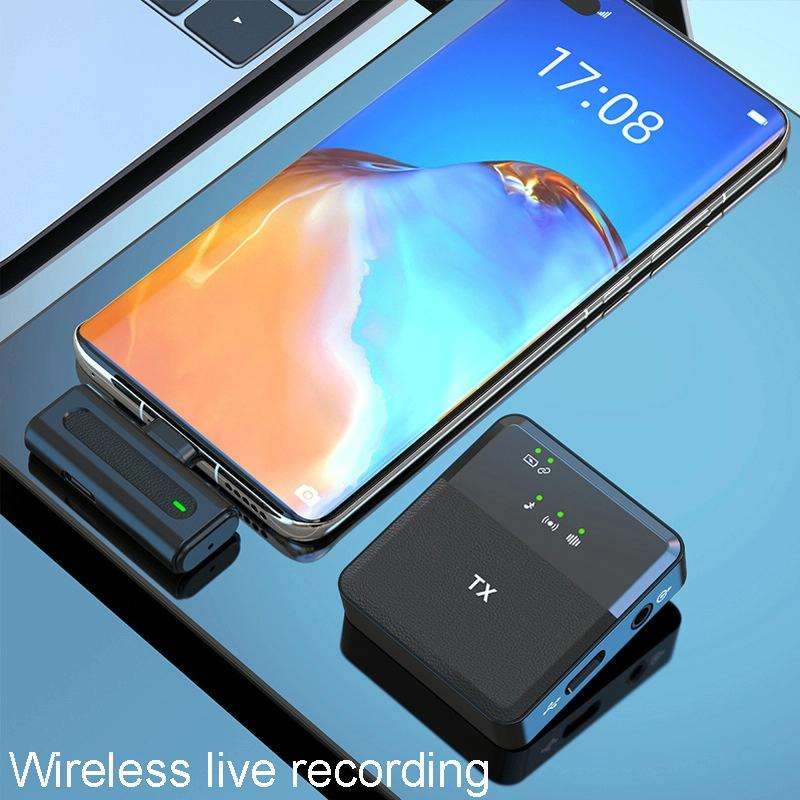 Wireless Lavalier Microphone One To One Live Recording Noise Canceling Mics, Interface: Type-C