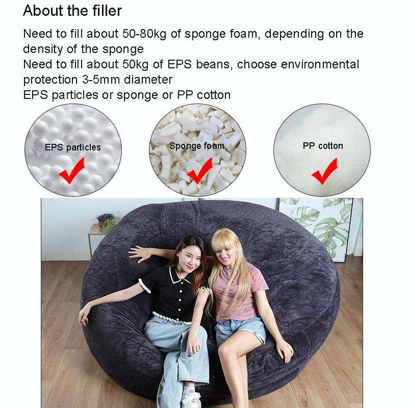 150x75cm Cloth Cover Lazy Sofa Bean Bag Living Room Simple Sofa Tatami Fabric Cover Without Fille...