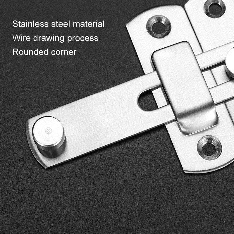 Small Stainless Steel 90 Degree Barn Door Lock Hook Stainless Steel Door Buckle Insertion