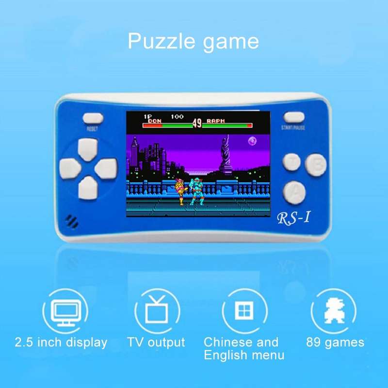 RS-1 Retro Portable Handheld Game Console, 2.5 inch 8 Bits True Color LCD, Built-in 152 Kinds Gam...