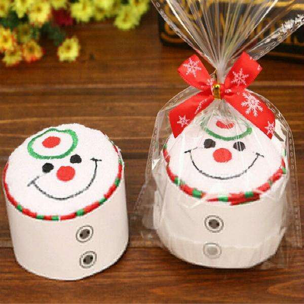 Christmas Creative Cake Towel Gift Washcloth Christmas Cute Towel Presents(Christmas Tree)