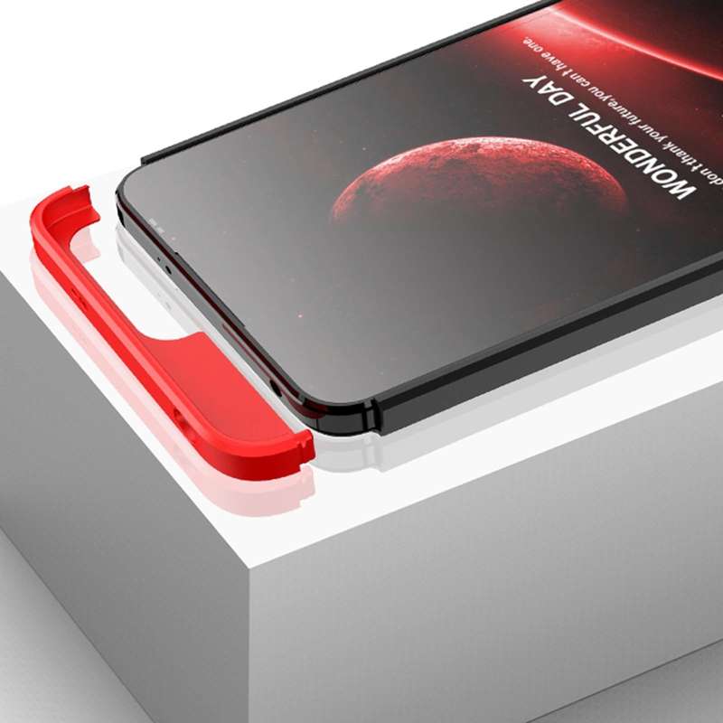 For Xiaomi Redmi Note 12 4G GKK Three Stage Splicing Full Coverage PC Phone Case with Stand(Red)