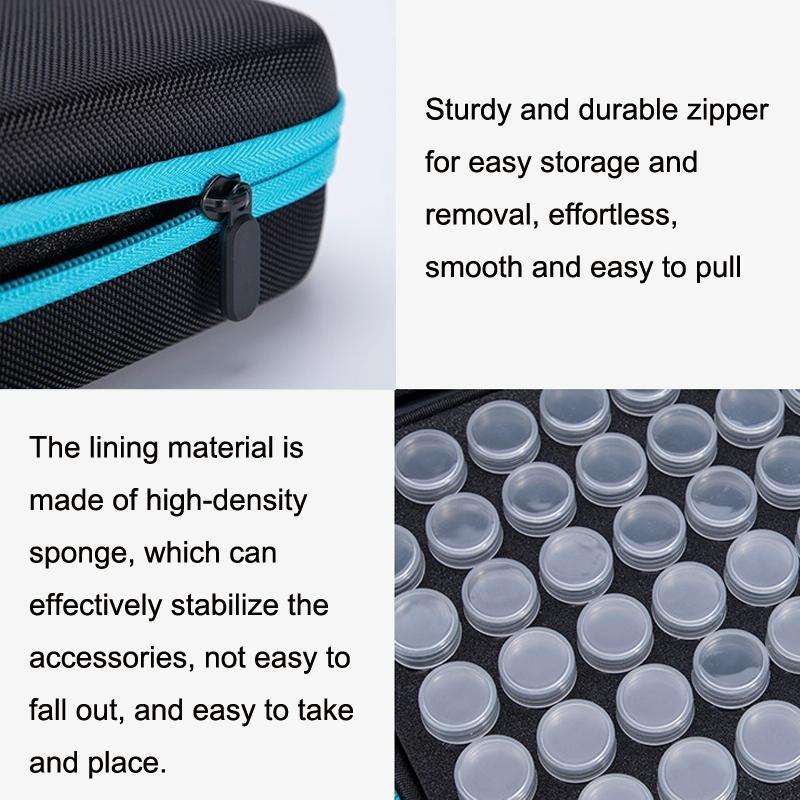 Multifunctional Portable Diamond Painting Tool Set Storage Bag, Style: 120 Grid (Rose Red)