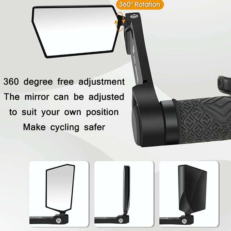 WEST BIKING Bicycle Handlebar Folding Mirror(Black)
