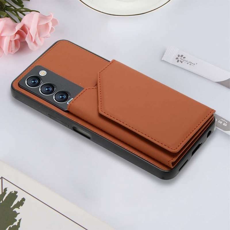 For Tecno Camon 18 Premier Skin Feel PU + TPU + PC Phone Case(Brown)