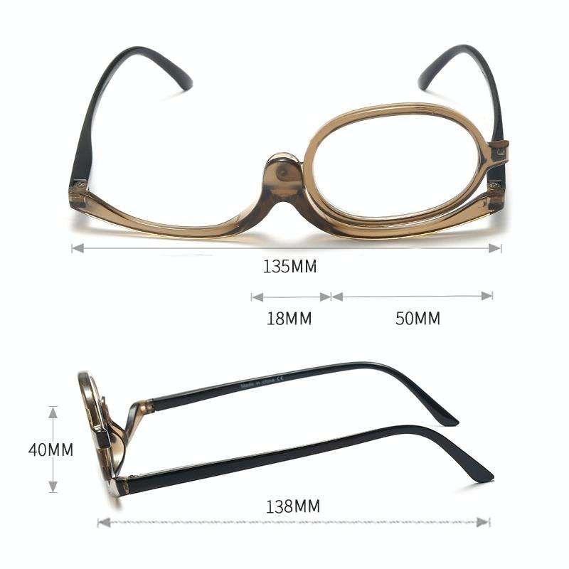 Makeup Presbyopic Glasses Monolithic Reading Glass Magnifying Glass, Degree: +150(Light Blue)