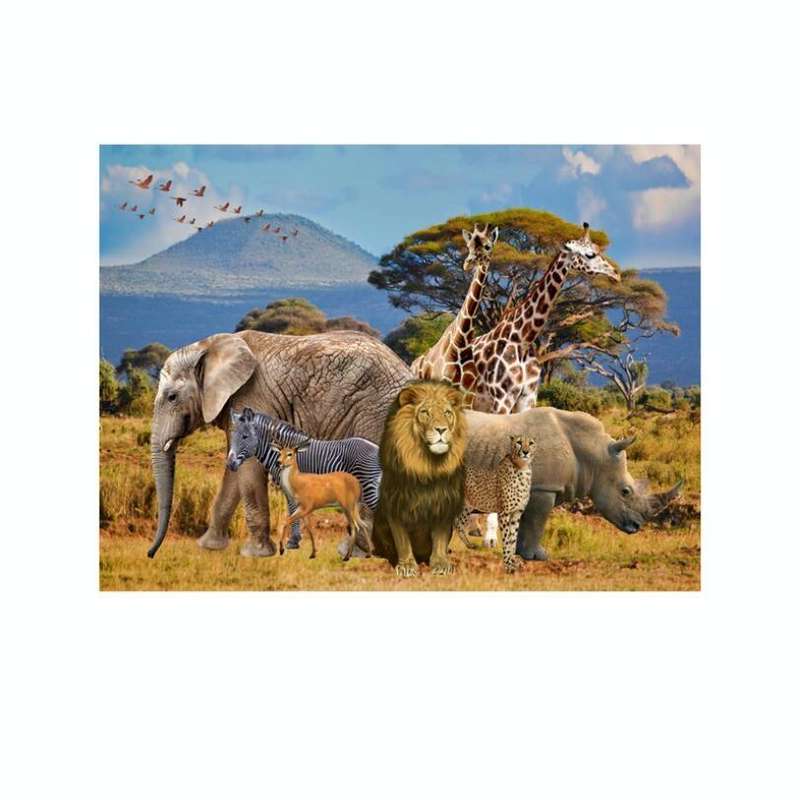 2.1m x 1.5m Grassland Lion Animal Photography Background Cloth(W105)