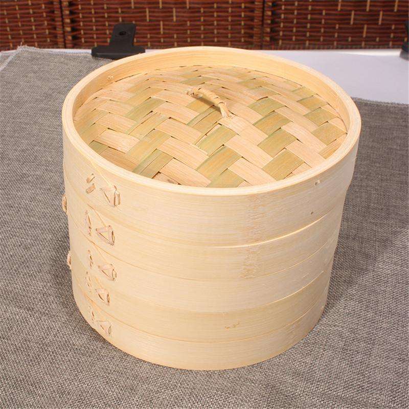 Xiaolongbao Bamboo Steamer Household Steamed Dumpling Cage Drawer Multi Layer Deepened Bamboo Ste...