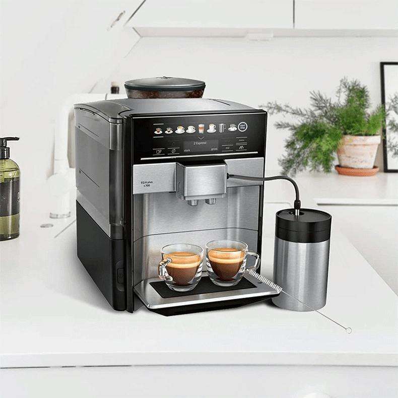 For Bosch VeroAroma / Siemens EQ.6 Series Coffee Machine Milk Pipe and Cleaning Brush Set(Dark Gray)