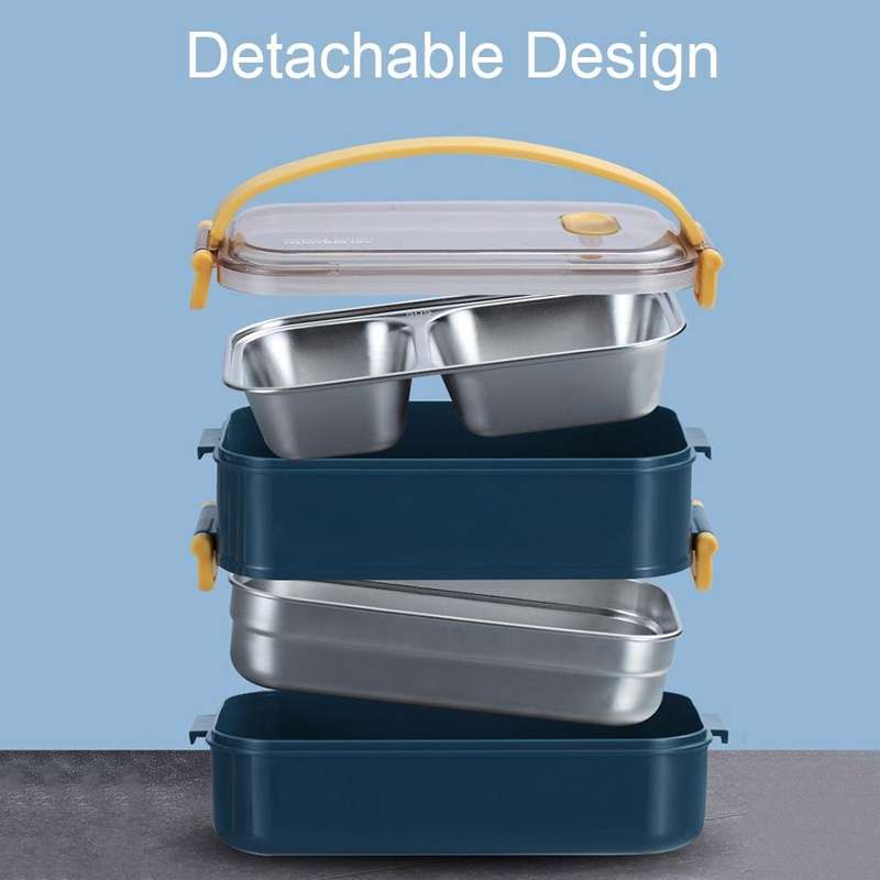 Large Capacity Refillable 304 Stainless Steel Insulated Lunch Box, Specification: 800ml (Blue)