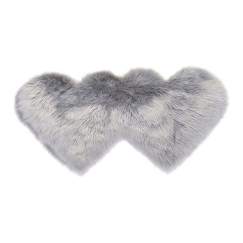 Creative Double Heart Imitation Wool Carpet Sofa Cushion Mat Plush Bedroom Living Room Floor Rugs...