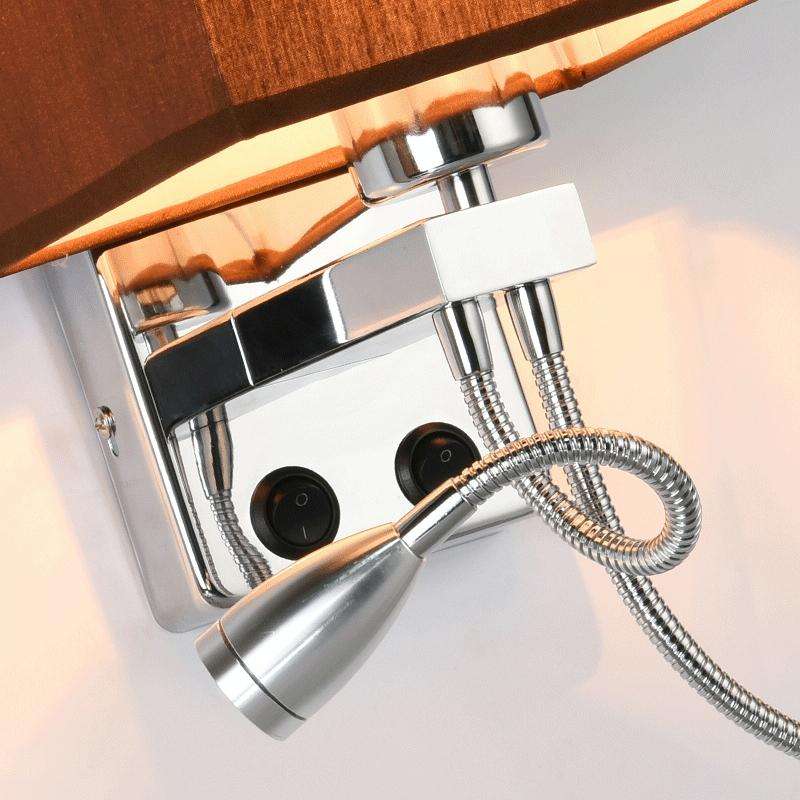 Creative Minimalist Living Room Bedroom Bedside Lamp Hotel Reading Lamp, Lampshade Color:Double T...