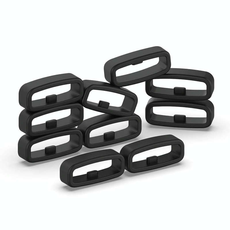 20mm 10pcs Universal Watch Band Fixed Silicone Ring Safety Buckle(Light Pink)