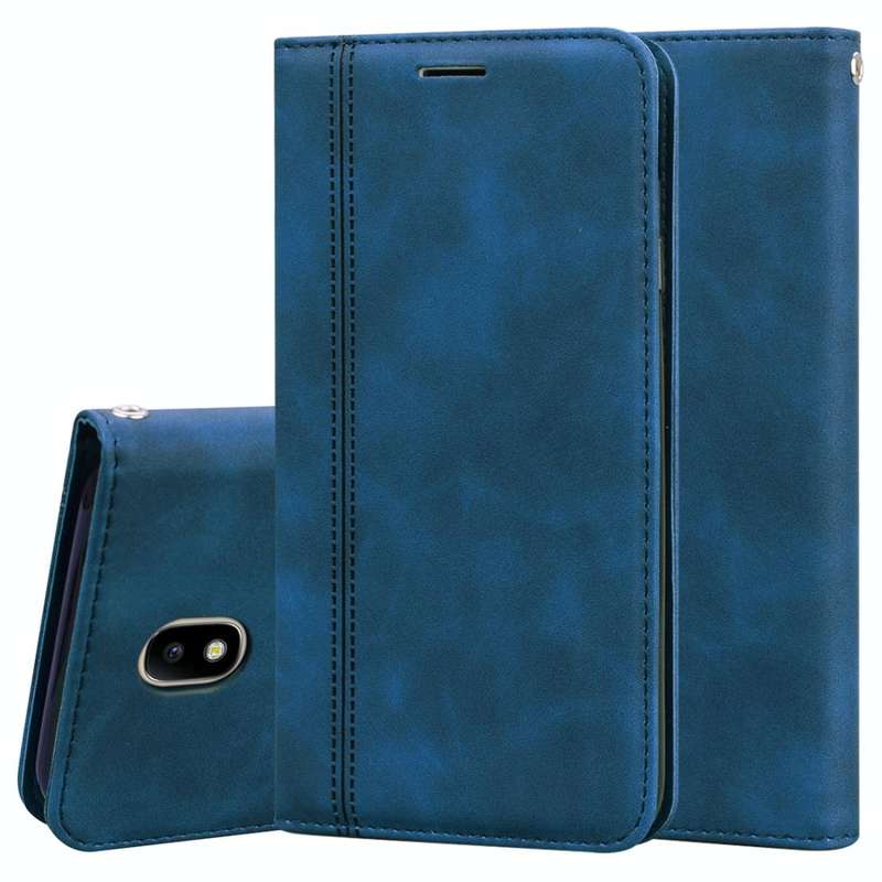 For Samsung Galaxy J7 / J730 (EU) Frosted Business Magnetic Horizontal Flip PU Leather Case with ...
