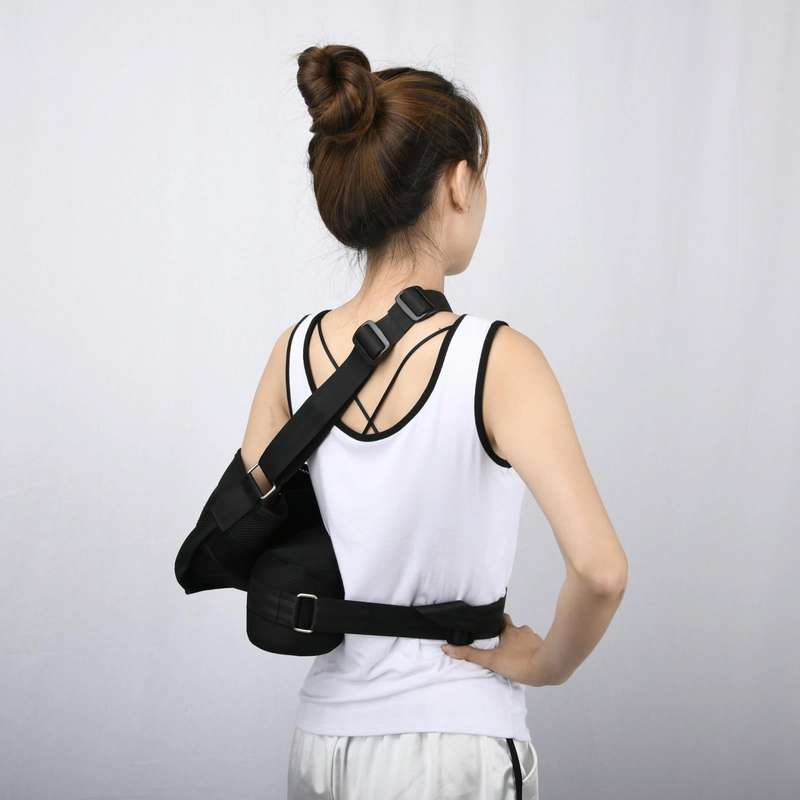Foam Shoulder Abduction Fixed Brace Broken Arm Sling, Specification: Free Size(Black + Grip Ball)