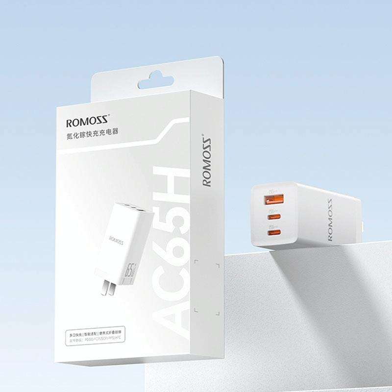 65W ROMOSS AC65H USB+Type-C/USB-C 65W Multifunctional Foldable GaN Charger, CN Plug