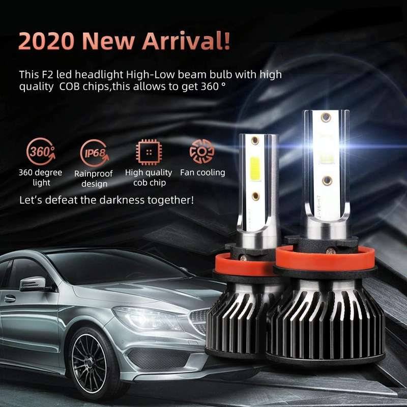 F2 H8 / H9 / H11 2 PCS DC9-36V / 25W / 6000K / 2500LM IP68 Waterproof Car LED Headlight(Cold Whit...