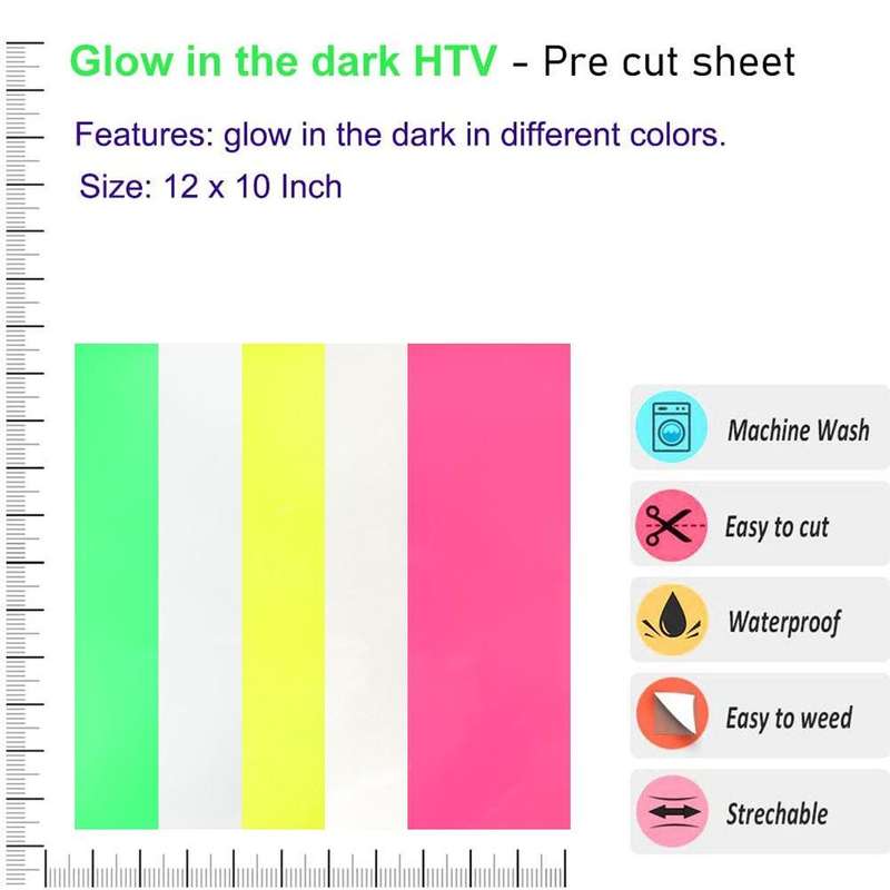 30 x 50cm Luminous PU Engraving Film Heat Transfer Vinyl(White Glowing Blue Light)