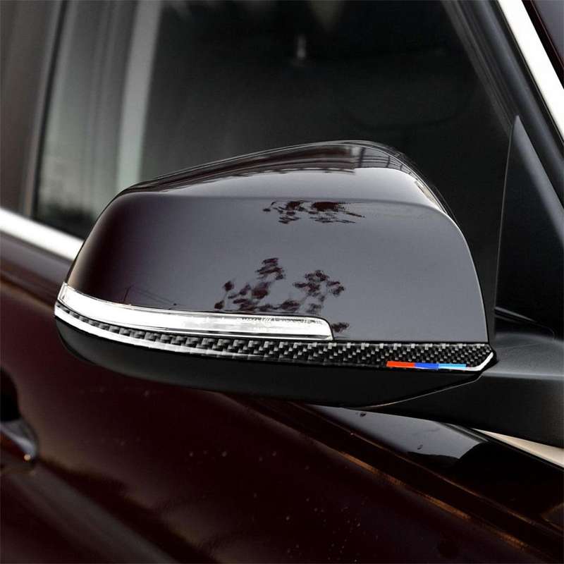 Three Color B Carbon Fiber Car Rearview Mirror Bumper Strip Decorative Sticker for BMW F30 2013-2...