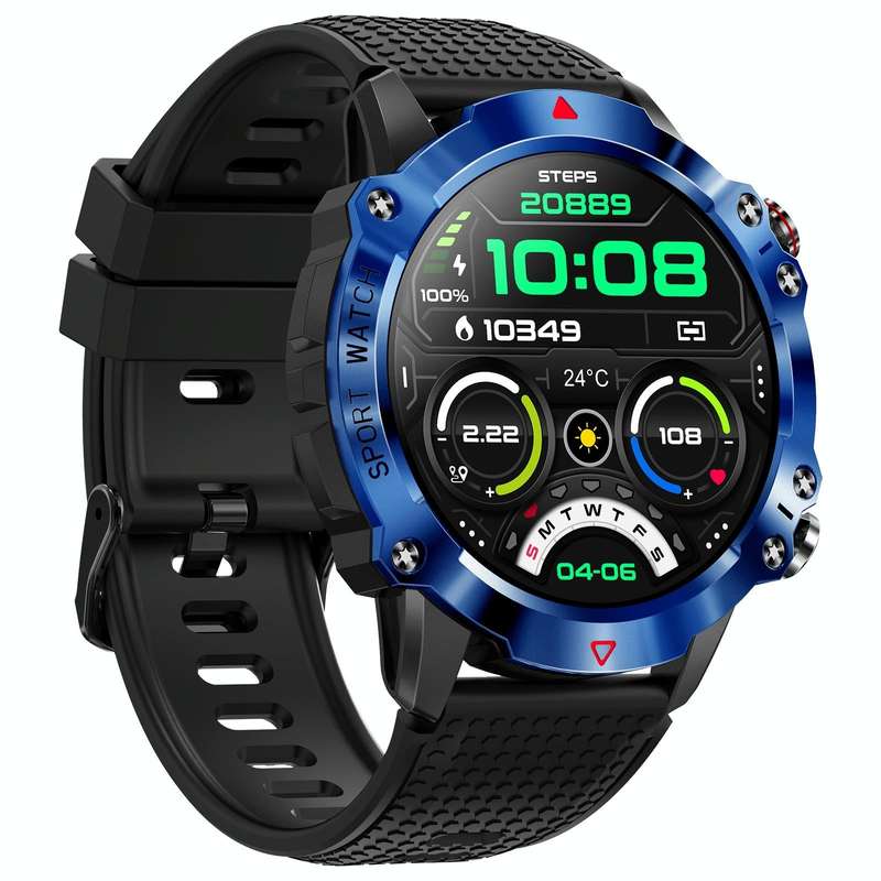 K10 1.39 inch IP67 Waterproof Smart Watch, Support Heart Rate / Sleep Monitoring(Black Blue)