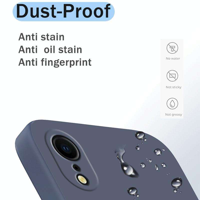 For iPhone XR Solid Color Imitation Liquid Silicone Straight Edge Dropproof Full Coverage Protect...