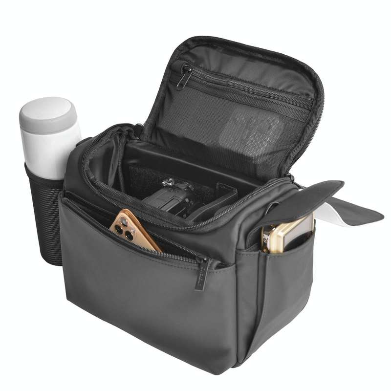 CADeN D73 Camera Sling Bag Water-resistant Shockproof Camera Handbag, Size:23.5 x 14 x 19cm Black...
