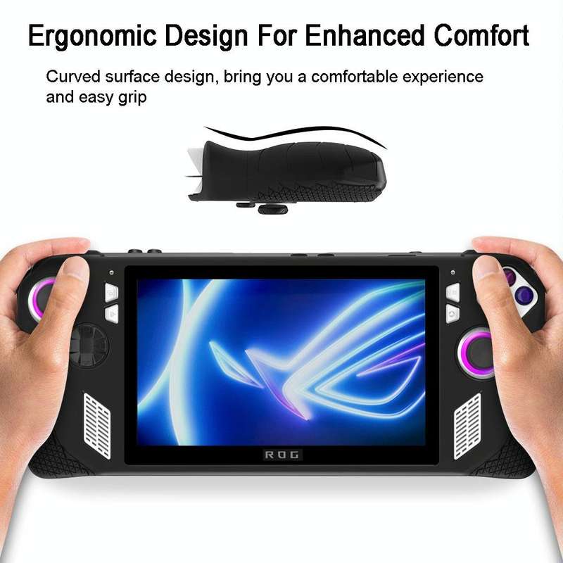 For ASUS Rog Ally Gaming Console Multicolor Silicone Case With 2 Button Caps(Red)