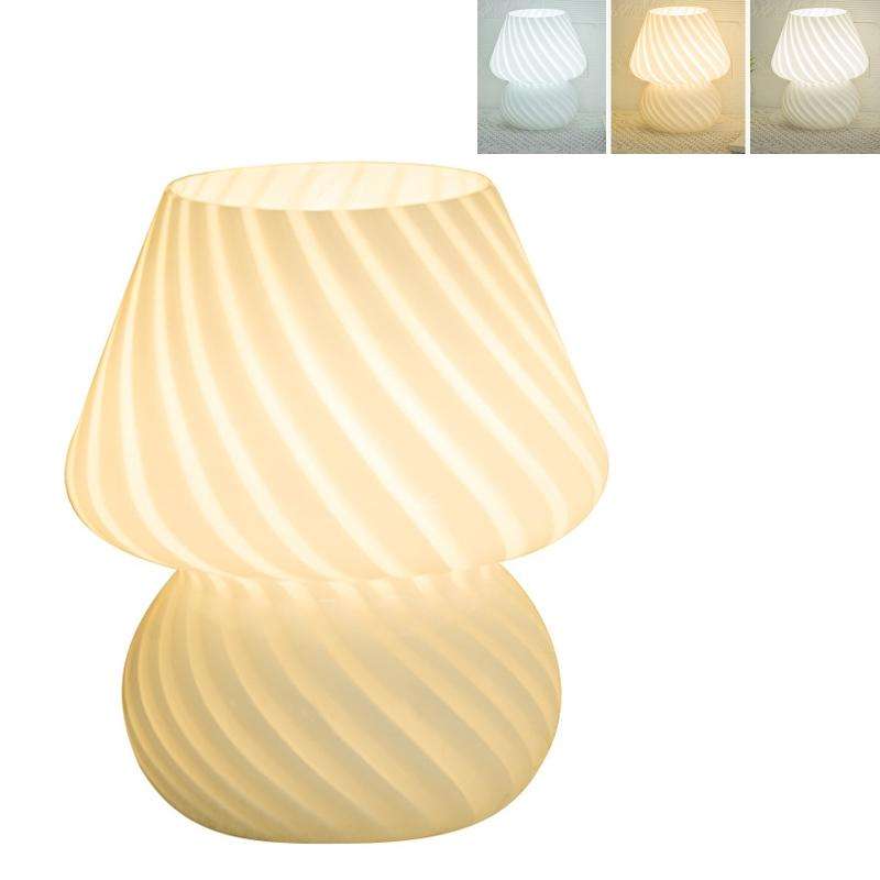 PJ-104 5W Mushroom Glass Bedroom Bedside Table Decoration Table Lamp, CN Plug, Specification Thre...