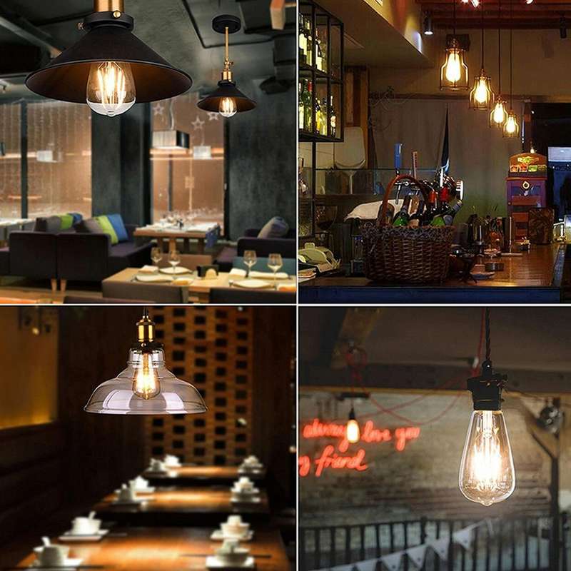 ST64 E27 4W 4 LEDs 600 LM 3000K Retro Dimming LED Filament Light Bulb Energy Saving Light, AC 220...