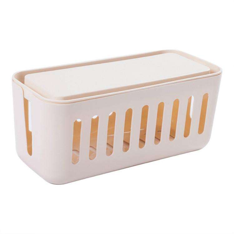 Safety Household Desktop Power Cable Storage Box Charger Socket Organizer(Yellow)