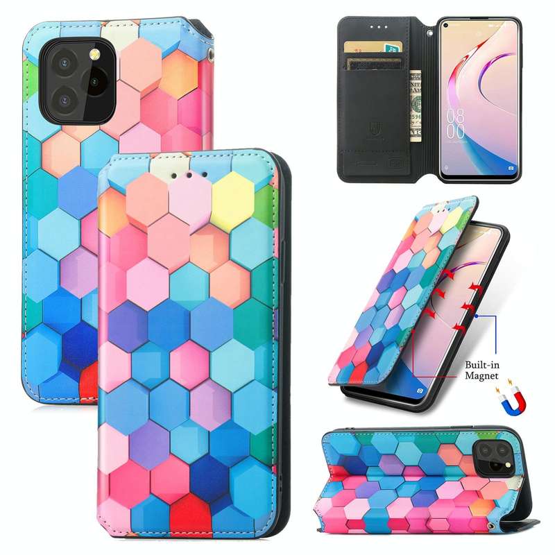 For Oukitel C21 Pro Colorful Magnetic Horizontal Flip PU Leather Case with Holder & Card Slot & W...