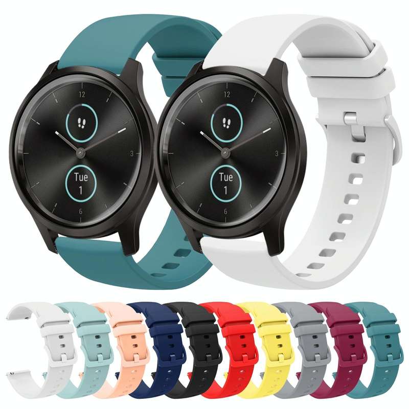 For Garmin VivoMove Style 20mm Solid Color Soft Silicone Watch Band(Red)